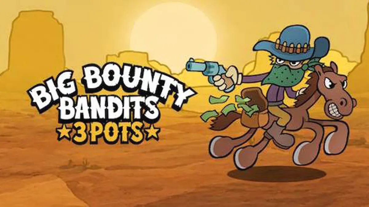 Cena temática de Velho Oeste do jogo Big Bounty Bandits: 3 Pots